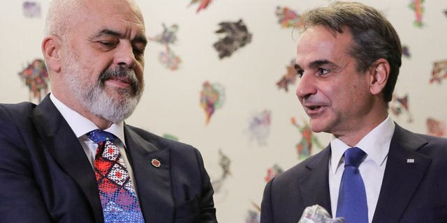 Συνάντηση του Κυριάκου Μητσοτάκη με τον Έντι Ράμα στο Μέγαρο Μαξίμου