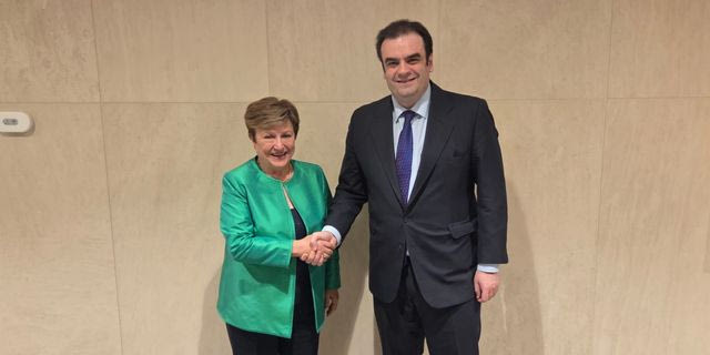 Συνάντηση Πιερρακάκη με τη Γενική Διευθύντρια του ΔΝΤ