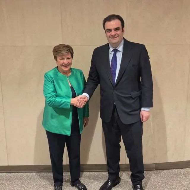 Συνάντηση Πιερρακάκη με τη Γενική Διευθύντρια του ΔΝΤ