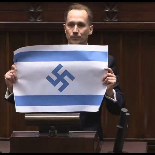 Ακροδεξιός βουλευτής άνοιξε σημαία του Ισραήλ με μια σβάστικα μέσα στη Βουλή