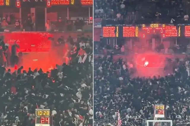 Άγρια επεισόδια στη Μπεογκράτσκα Αρένα, πριν το Ερυθρός Αστέρας – Παρτίζαν