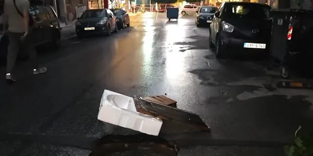 Μεταξουργείο: Καθίζηση εδάφους στη Θερμοπυλών – Άνοιξε τρύπα
