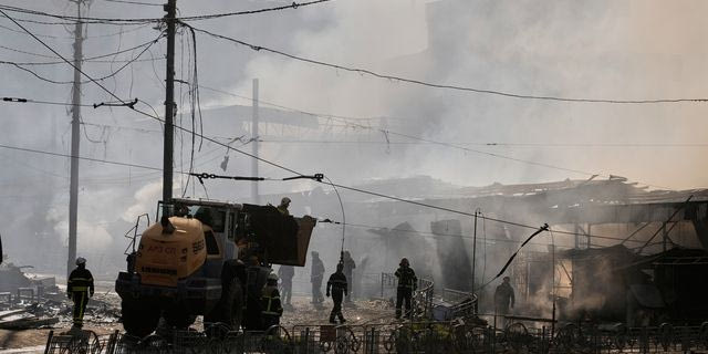 Ρωσικό χτύπημα στο Κίεβο (φωτογραφία αρχείου)