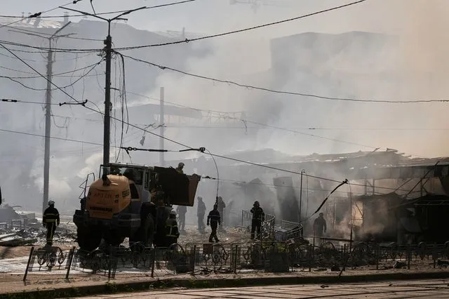 Ρωσικό χτύπημα στο Κίεβο (φωτογραφία αρχείου)