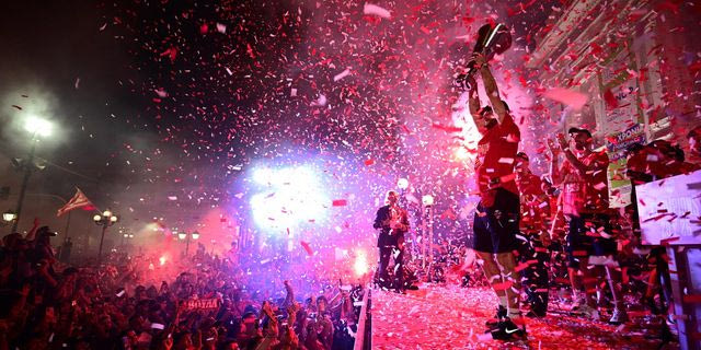 Olympiacos celebrate fourth european title with all-night party in Piraeus