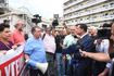 Συγκέντρωση εργαζομένων στο Ιπποκράτειο κατά την άφιξη του Υπουργού Υγείας Άδωνι Γεωργιάδη