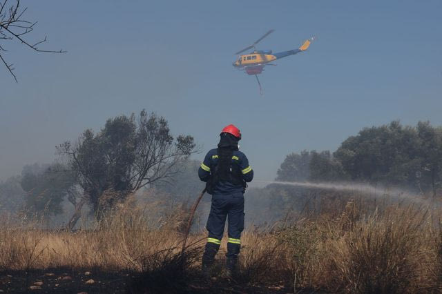 Φωτιά στα Σπάτα – Μέτωπο και στη Βοιωτία, μηνύματα του 112