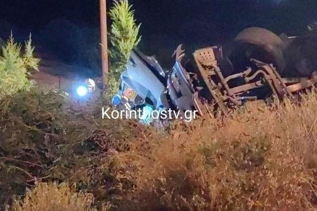 Ανατροπή νταλίκας στην Κορίνθου – Πατρών, νεκρός ο οδηγός