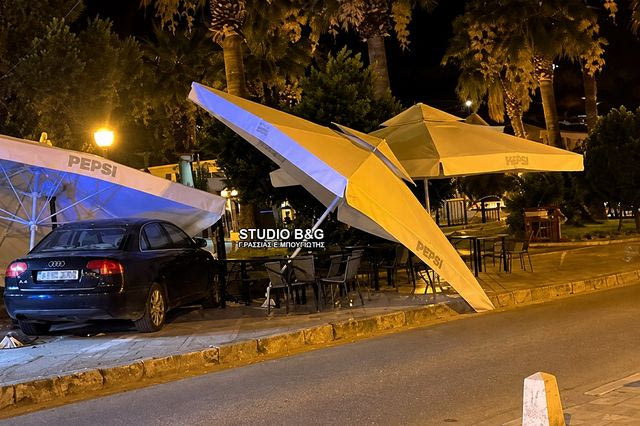 Ναύπλιο: ΙΧ εκτός ελέγχου έπεσε πάνω σε τραπεζοκαθίσματα πιτσαρίας