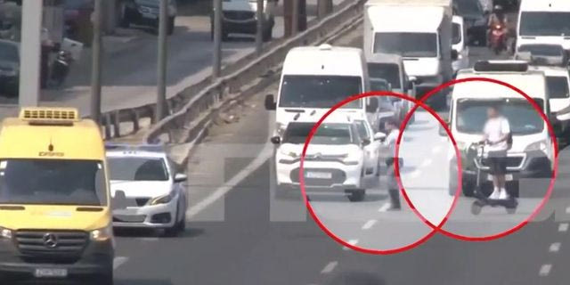 Οδηγός με πατίνι εγκλωβίστηκε στη Λ. Κηφισού – Βίντεο ντοκουμέντο