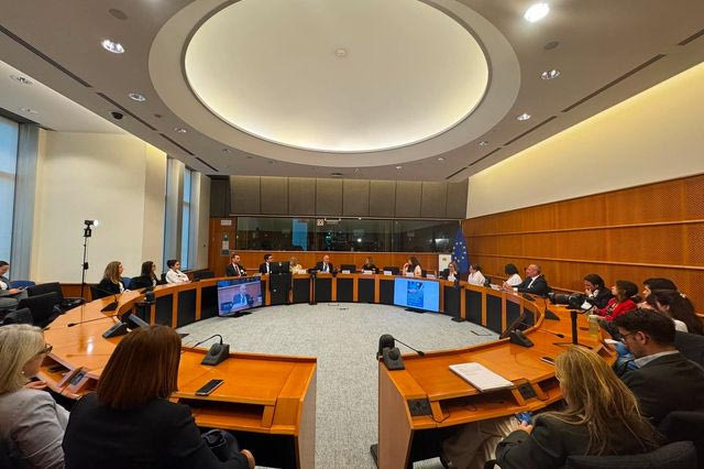 Στιγμιότυπο από τη διεπιστημονική εκδήλωση στο Ευρωπαϊκό Κοινοβούλιο στις Βρυξέλλες, με τη συμμετοχή εκπροσώπων της AbbVie, ευρωβουλευτών, θεσμικών φορέων και εκπροσώπων των ασθενών.