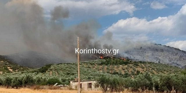 Χωρίς ενεργό μέτωπο η φωτιά στο Σπαθοβούνι Κορινθίας
