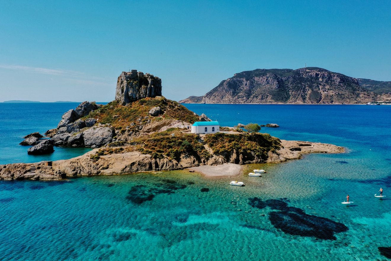 Θέα του νησιού της Κω και της παραλίας του Κέφαλου