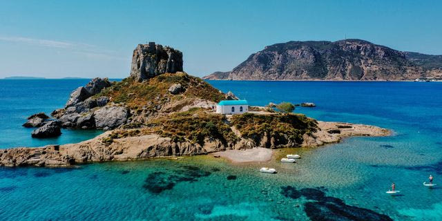 Θέα του νησιού της Κω και της παραλίας του Κέφαλου