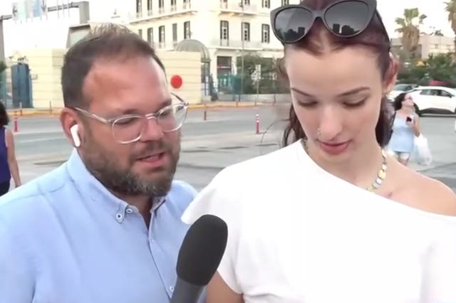 Ταξιδιώτισσα αντάλλαξε social με ρεπόρτερ του ΣΚΑΪ “on air” – Βίντεο