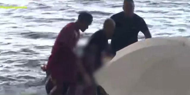Φωτιά στη Χαλκιδική: Ναυαγοσώστης σώζει πυροσβέστη που κατέρρευσε στην παραλία