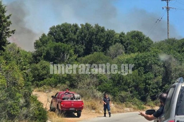 Φωτιά στις Ελιές Ζακύνθου – Μήνυμα του 112 για εκκένωση
