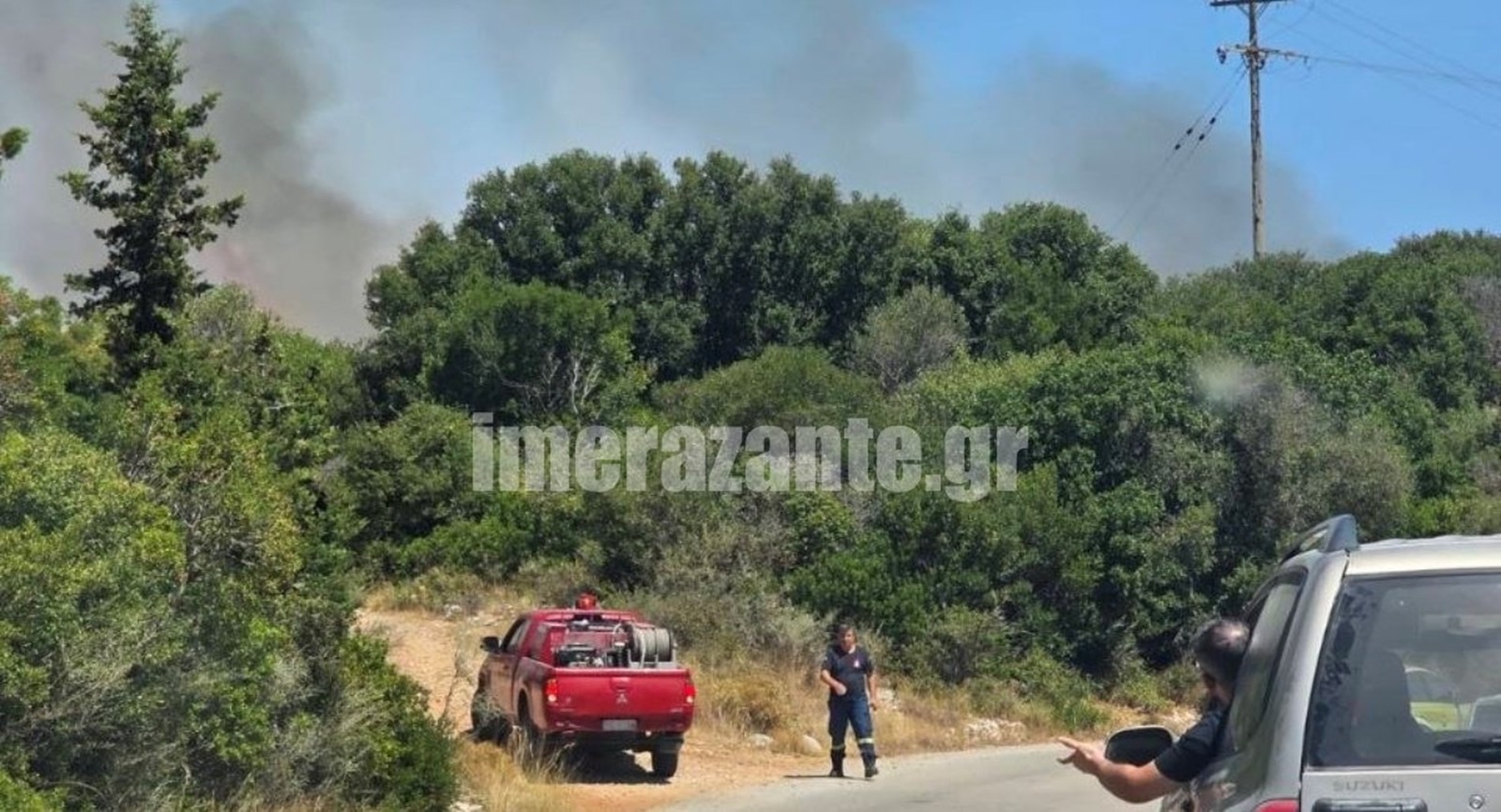 Φωτιά στις Ελιές Ζακύνθου – Μήνυμα του 112 για εκκένωση