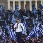 Στιγμιότυπο από προεκλογική συγκέντρωση της ΝΔ