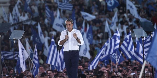 Στιγμιότυπο από προεκλογική συγκέντρωση της ΝΔ