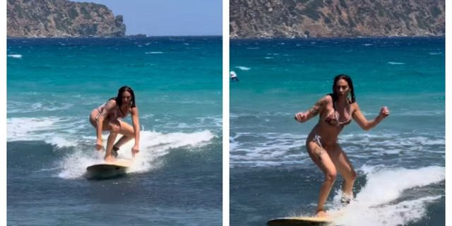 Ευρυδίκη Βαλαβάνη: “Δαμάζει” τα κύματα πάνω στη σανίδα της