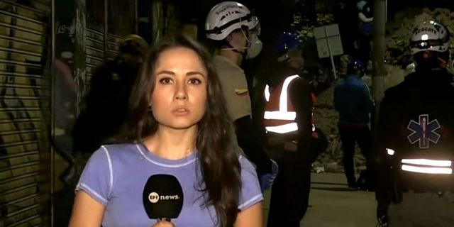 Η δημοσιογράφος της ΕΡΤ, Βαλέρια Δολαψάκη, στον σεισμό της Κολομβίας