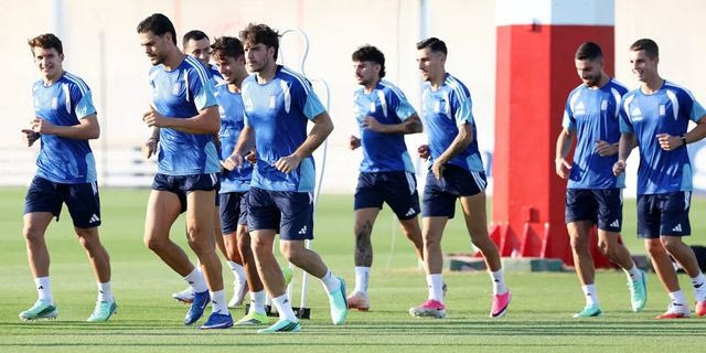 Nations League: Χωρίς προβλήματα η τελευταία προπόνηση της γαλανόλευκης πριν το Βελιγράδι
