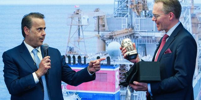 Τελετή υπογραφής της Σύμβασης Γεώτρησης για το Block 2 (Βορειοδυτικό Ιόνιο), μεταξύ της κοινοπραξίας ExxonMobil - Energean - HELLENiQ Energy και της Stena Drilling στο υπουργείο Περιβάλλοντος και Ενέργειας, Τετάρτη 15 Απριλίου 2026. (ΣΩΤΗΡΗΣ ΔΗΜΗΤΡΟΠΟΥΛΟΣ/EUROKINISSI)