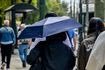 Στιγμιότυπο από το κέντρο της Αθήνας κατά την διάρκεια έντονης βροχόπτωσης
