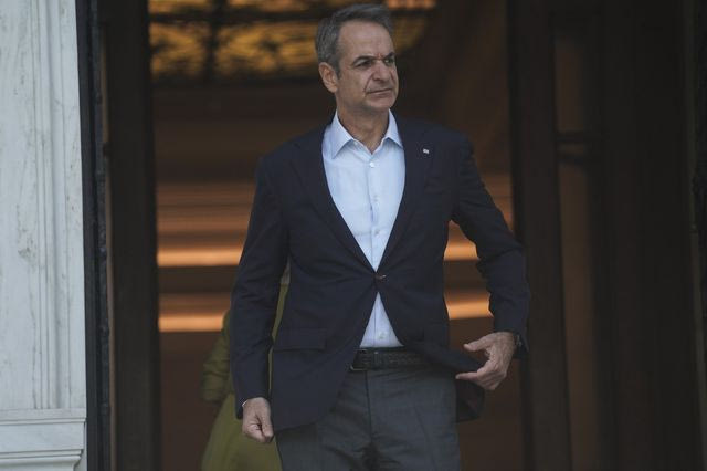 Ο Κ. Μητσοτάκης στο Μέγαρο Μαξίμου