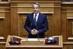 Ο Κυριάκος Μητσοτάκης στο βήμα της Βουλής