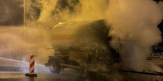 Φωτιά σε βυτιοφόρο με υγραέριο στην Ιόνια Οδό – Κλειστό το ρεύμα προς Πάτρα