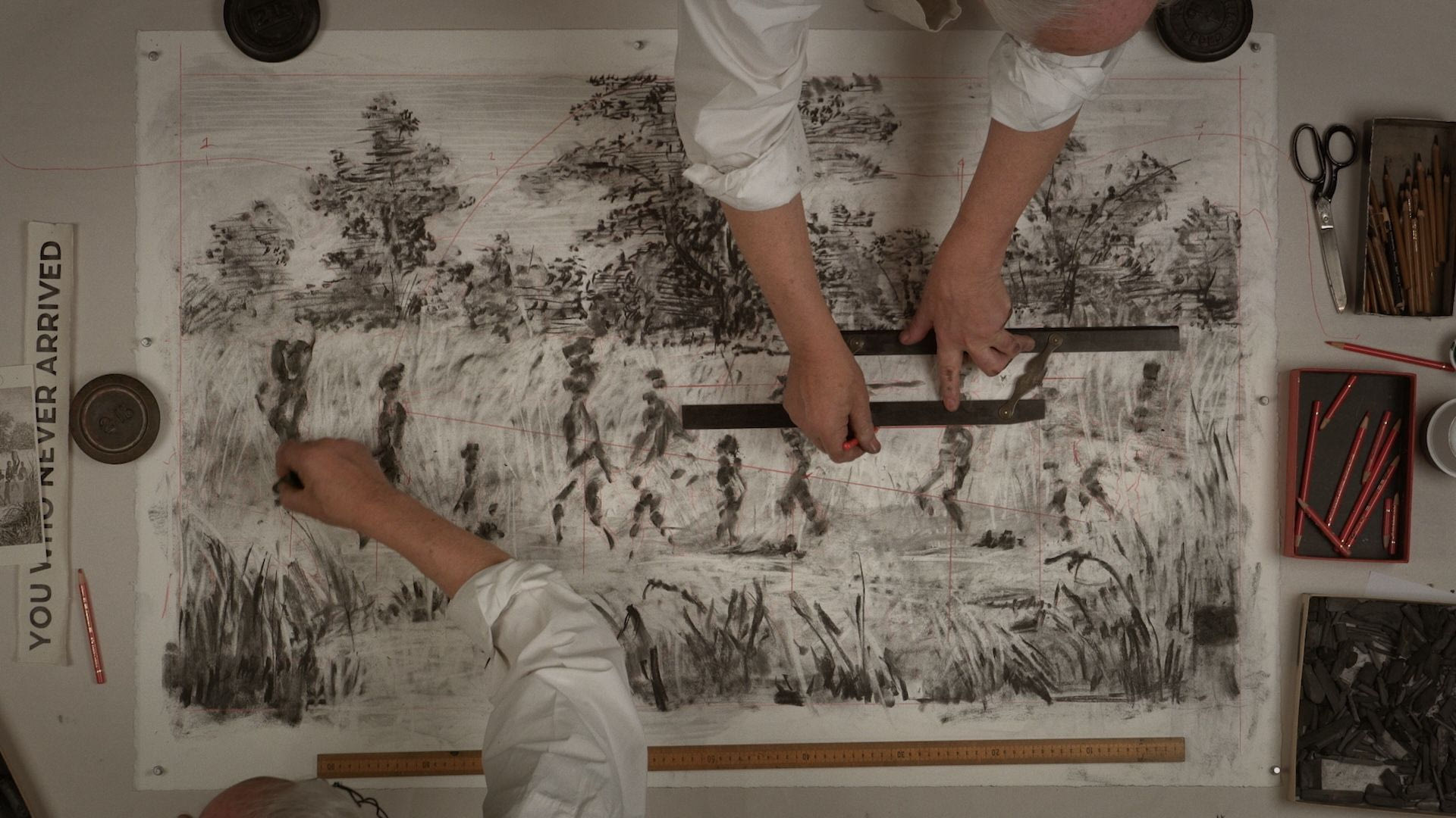 William Kentridge Still from “Self-Portrait as a Coffee-Pot, Episode 6: A Harvest of Devotion”, 2022 Courtesy Kentridge Studio; © William Kentridge