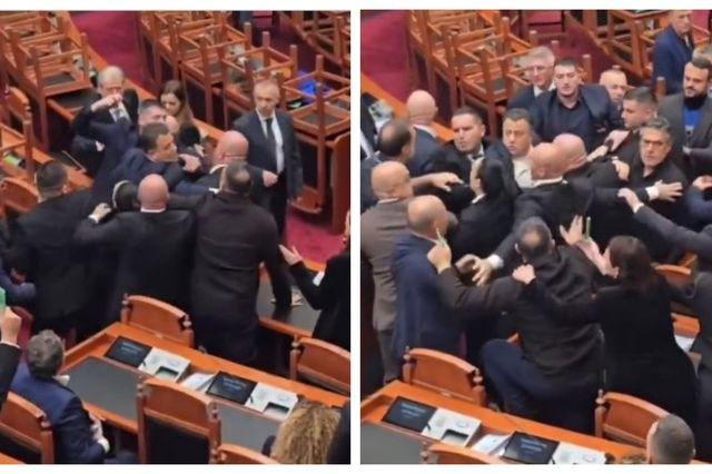 Χάος στη Βουλή της Αλβανίας: Βουλευτές πιάστηκαν στα χέρια – Διακόπηκε η συνεδρίαση