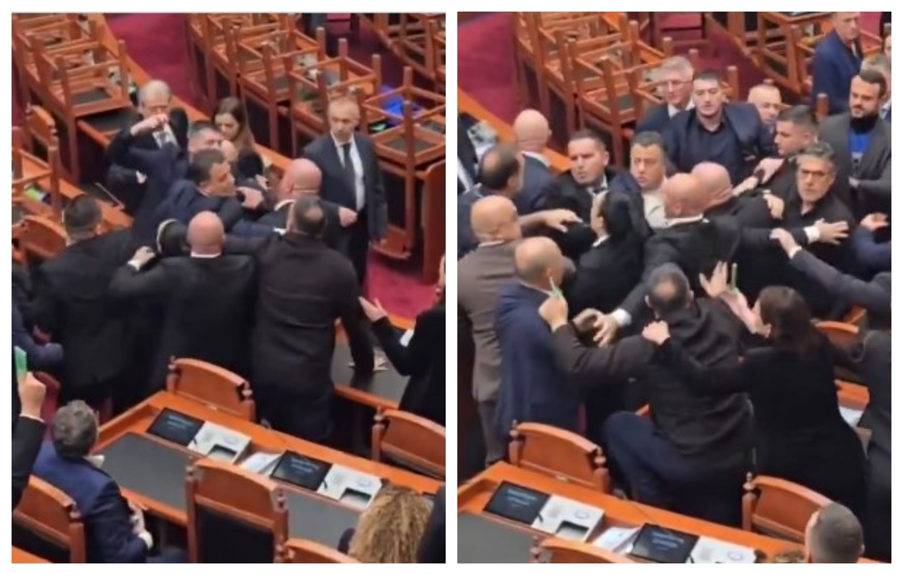 Χάος στη Βουλή της Αλβανίας: Βουλευτές πιάστηκαν στα χέρια – Διακόπηκε η συνεδρίαση