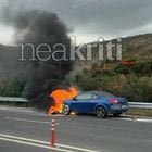 Κρήτη: Αυτοκίνητο τυλίχθηκε στις φλόγες στον ΒΟΑΚ – Μέσα βρίσκονταν δύο παιδιά