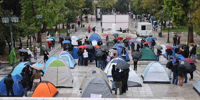 Κινητοποίηση φοιτητών στο κέντρο της ΑΘήνας με βασικό αίτημα την αντιμετώπιση του δυσβάστακτου κόστους σπουδών και στέγασης.