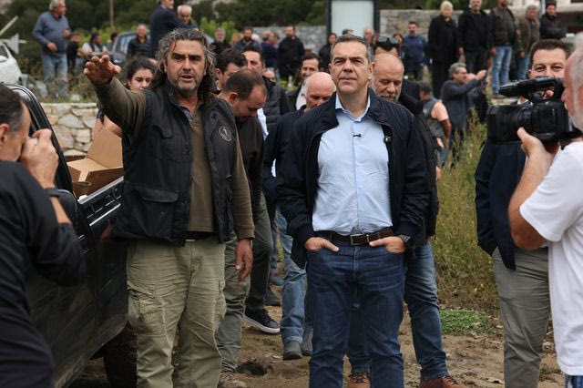 Στο Οροπέδιο Λασιθίου για αυτοψία στις καταστροφές ο Αλέξης Τσίπρας
